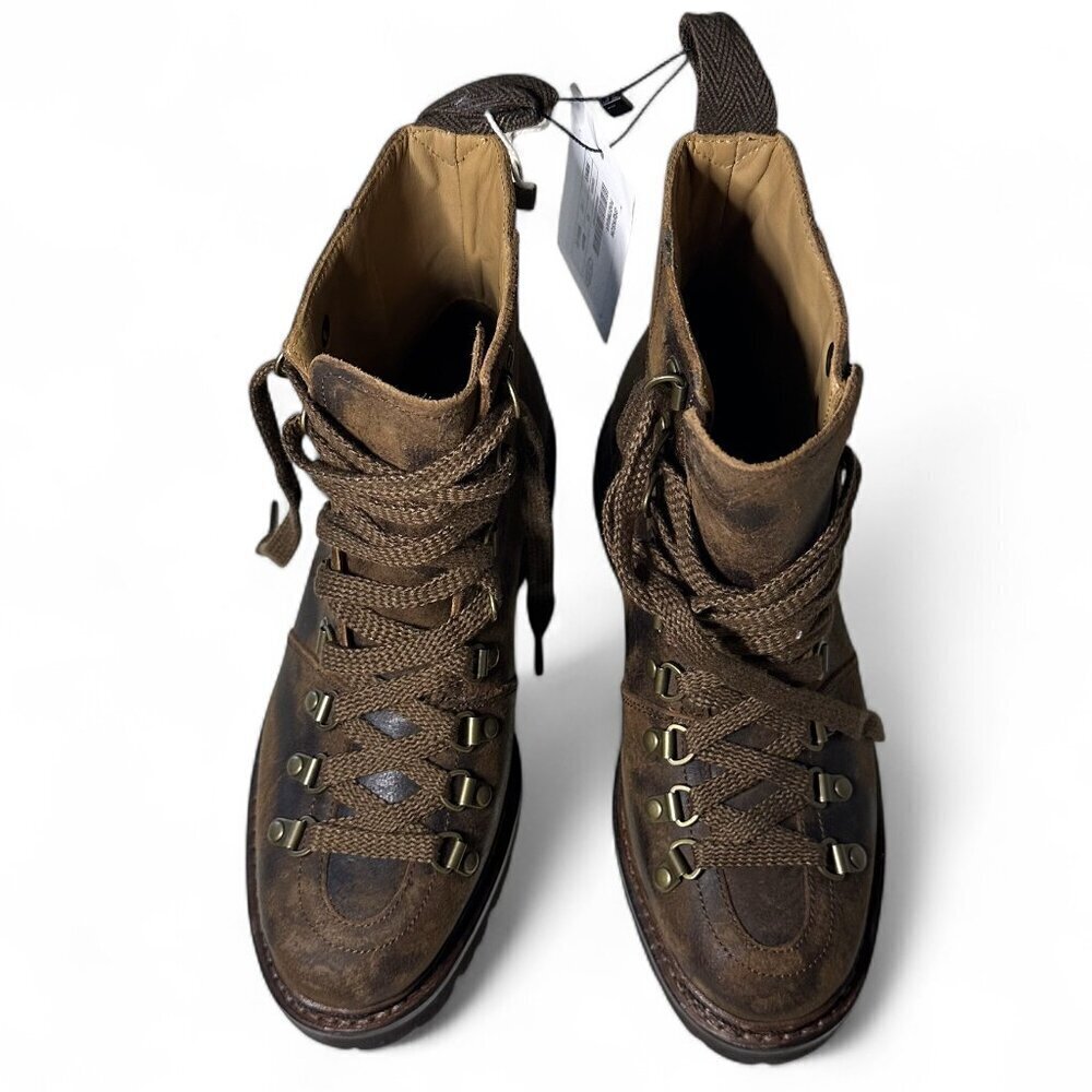 Women's Grenson Nannette Hiker Combat Boot UK 4.5 Brown Distressed Leather NWOT - Picture 9 of 11